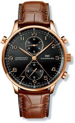 Portuguese Chrono-Rattrapante Rose Gold / Black