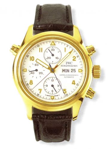 Pilot's Watch Doppelchronograph Yellow Gold / White / French