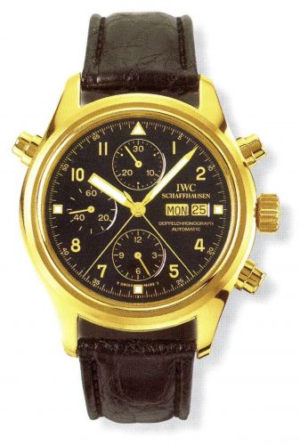 Pilot's Watch Doppelchronograph Yellow Gold / Black / Italian