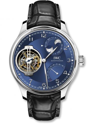 Portugieser Constant-Force Tourbillon Double Moon Platinum / Blue