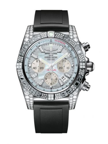 Chronomat 44 White Gold Diamondworks / Gray Pearl Diamond / Rubber