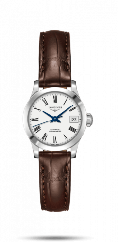 Record 26mm Stainless Steel / White-Roman / Alligator