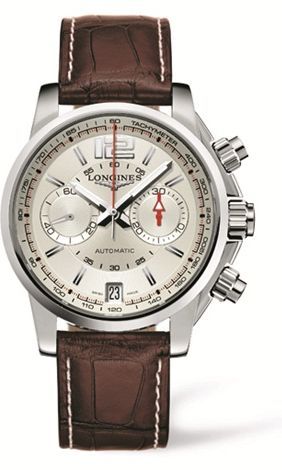 Admiral Chronograph Silver Brown Strap