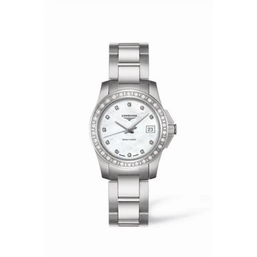 Conquest 29.5 Quartz Stainless Steel Diamond Bezel