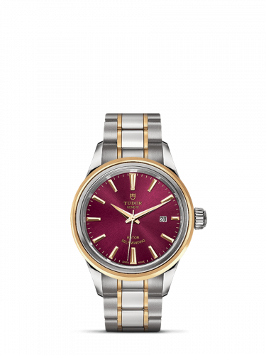 Style 28 Stainless Steel / Yellow Gold / Burgundy / Bracelet