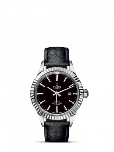 Style 28 Stainless Steel / Fluted / Black / Strap