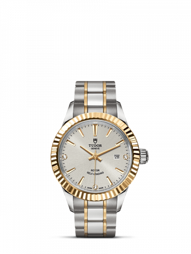 Style 28 Stainless Steel / Yellow Gold / Fluted / Silver-Diamond / Bracelet