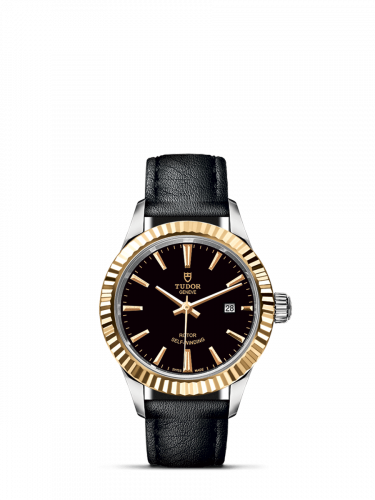 Style 28 Stainless Steel / Yellow Gold / Fluted / Black / Strap