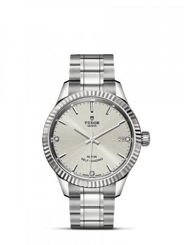 Style 34 Stainless Steel / Fluted / Silver-Diamond / Bracelet