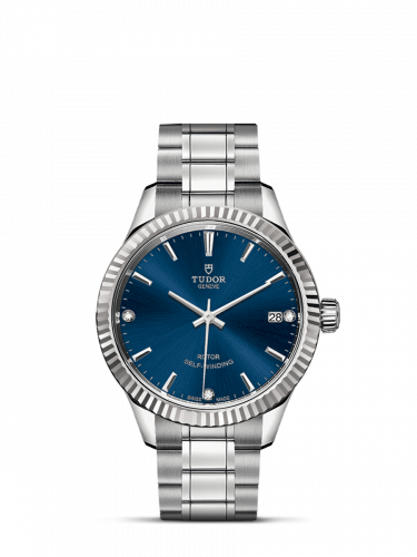 Style 34 Stainless Steel / Fluted / Blue-Diamond / Bracelet