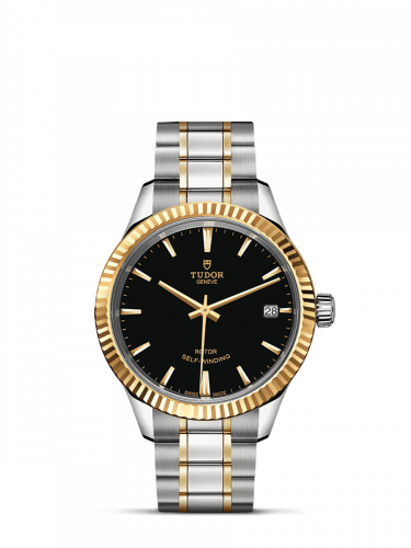 Style 34 Stainless Steel / Yellow Gold / Fluted / Black / Bracelet