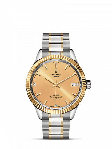 Style 34 Stainless Steel / Yellow Gold / Fluted / Champagne-Diamond / Bracelet
