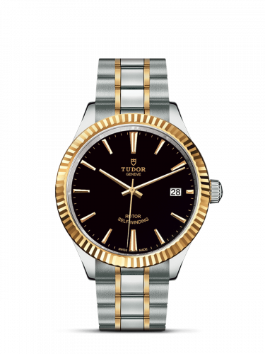 Style 38 Stainless Steel / Yellow Gold / Fluted / Black / Bracelet