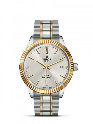 Style 38 Stainless Steel / Yellow Gold / Fluted / Silver-Diamond / Bracelet
