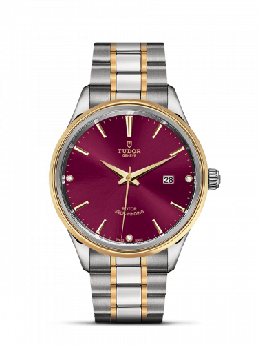 Style 41 Stainless Steel / Yellow Gold / Burgundy-Diamond / Bracelet