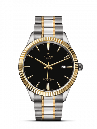 Style 41 Stainless Steel / Yellow Gold / Fluted / Black / Bracelet