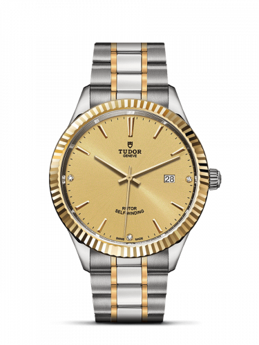 Style 41 Stainless Steel / Yellow Gold / Fluted / Champagne-Diamond / Bracelet