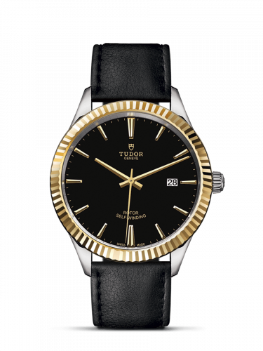 Style 41 Stainless Steel / Yellow Gold / Fluted / Black / Strap