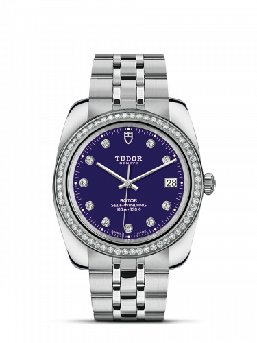 Classic 38 Stainless Steel / Diamond / Blue-Diamond / Bracelet