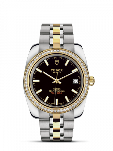 Classic 38 Stainless Steel / Yellow Gold / Diamond / Black / Bracelet