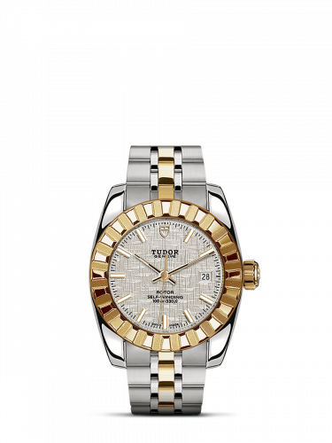 Classic 28 Stainless Steel / Yellow Gold / Fluted / Silver / Bracelet