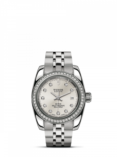Classic 28 Stainless Steel / Diamond / Silver-Diamond / Bracelet