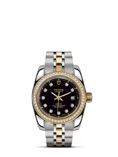 Classic 28 Stainless Steel / Yellow Gold / Diamond / Black-Diamond / Bracelet