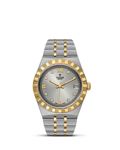 Royal Date 34 Stainless Steel / Yellow Gold / Silver - Diamond