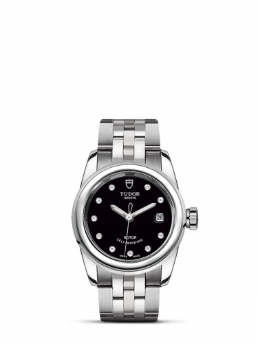 Glamour Date 26 Stainless Steel / Black-Diamond / Bracelet