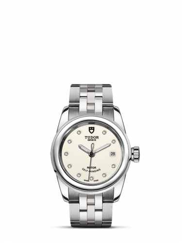 Glamour Date 26 Stainless Steel / Opaline-Diamond / Bracelet