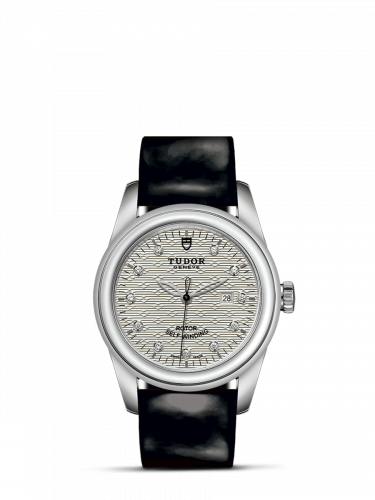 Glamour Date 31 Stainless Steel / Jacquard Silver-Diamond / Strap