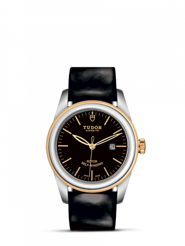 Glamour Date 31 Stainless Steel / Yellow Gold / Black / Strap
