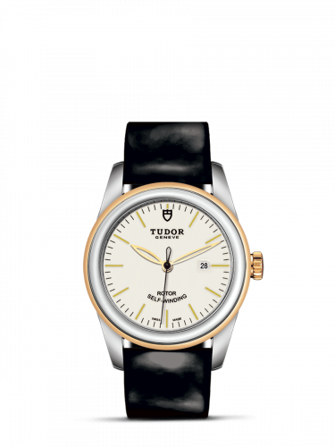 Glamour Date 31 Stainless Steel / Yellow Gold / Opaline / Strap