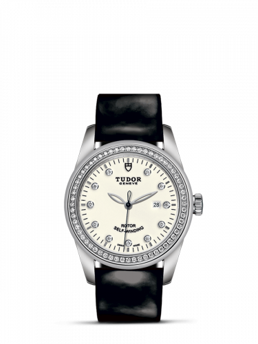 Glamour Date 31 Stainless Steel / Diamond / Opaline-Diamond / Strap