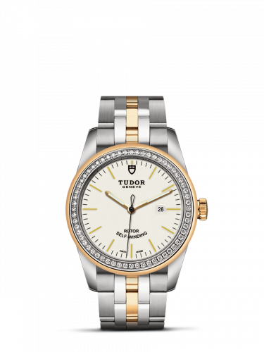 Glamour Date 31 Stainless Steel / Yellow Gold / Diamond / Opaline / Bracelet