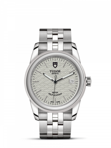 Glamour Date 36 Stainless Steel / Jacquard Silver / Bracelet