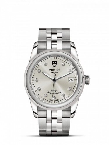 Glamour Date 36 Stainless Steel / Silver-Diamond / Bracelet