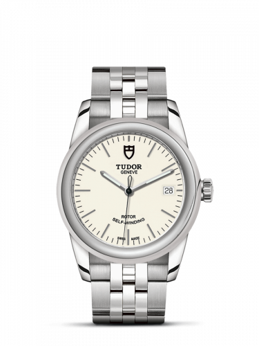 Glamour Date 36 Stainless Steel / Opaline / Bracelet