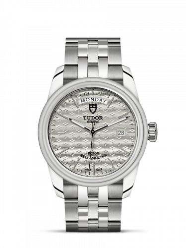 Glamour Day + Date Stainless Steel / Jacquard Silver / Bracelet