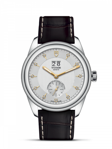 Glamour Double Date Stainless Steel / Silver-Diamond / Strap