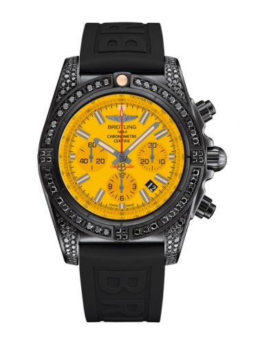 Chronomat 44 Blacksteel Diamondworks / Yellow / Rubber