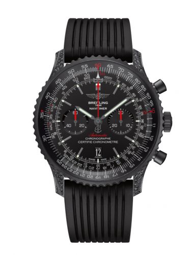 Navitimer 01 46 Blacksteel Diamondworks / Black / Rubber