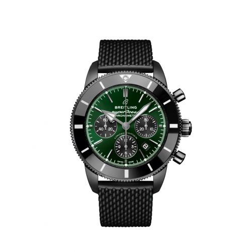 Superocean Heritage II B01 Chronograph 44 Blacksteel / Green