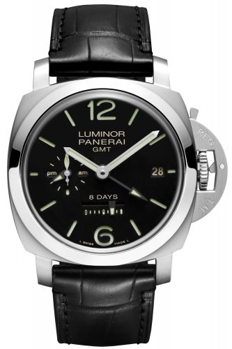 Luminor 1950 44 8 Days GMT Stainless Steel / Black