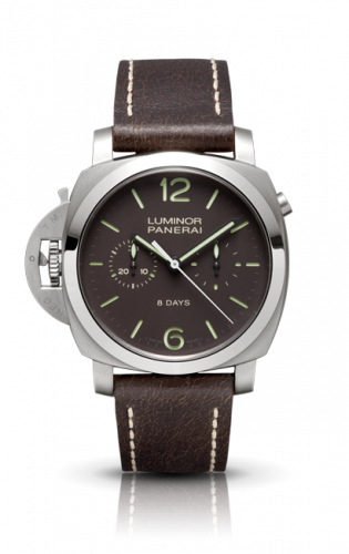 Luminor 1950 Chrono Monopulsante Left-Handed 8 Days Titanio