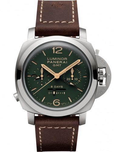 Luminor 1950 Chrono Monopulsante 8 Days GMT Titanio / Green