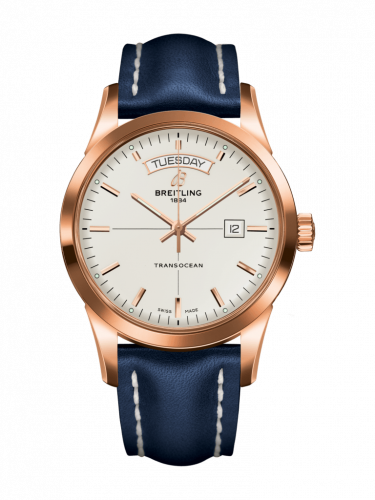 Transocean Day & Date Red Gold / Silver / Calf / Folding