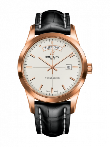 Transocean Day & Date Red Gold / Silver / Croco / Pin
