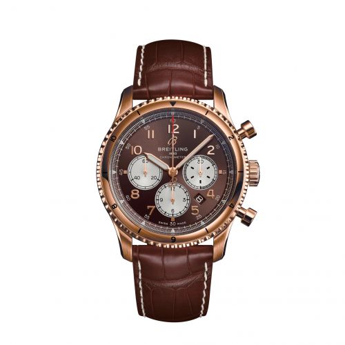 Aviator 8 B01 Chronograph 43 Red Gold / Bronze / Alligator / Pin