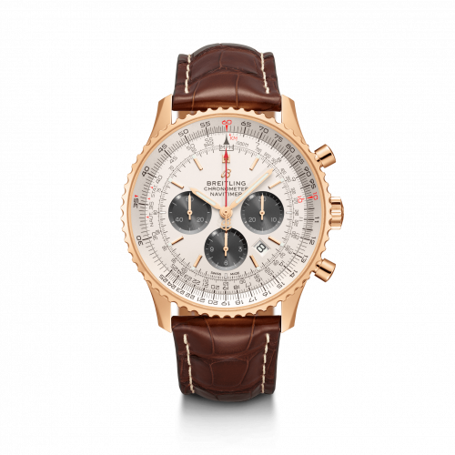 Navitimer 1 B01 Chronograph 46 Red Gold / Silver / Croco / Folding